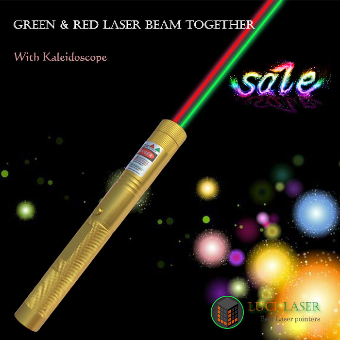 緑色 & 赤色 レーザーポインター 2IN1 万華鏡 レーザー